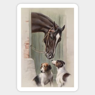 Visit to the Horse Stable by Carl Reichert Sticker